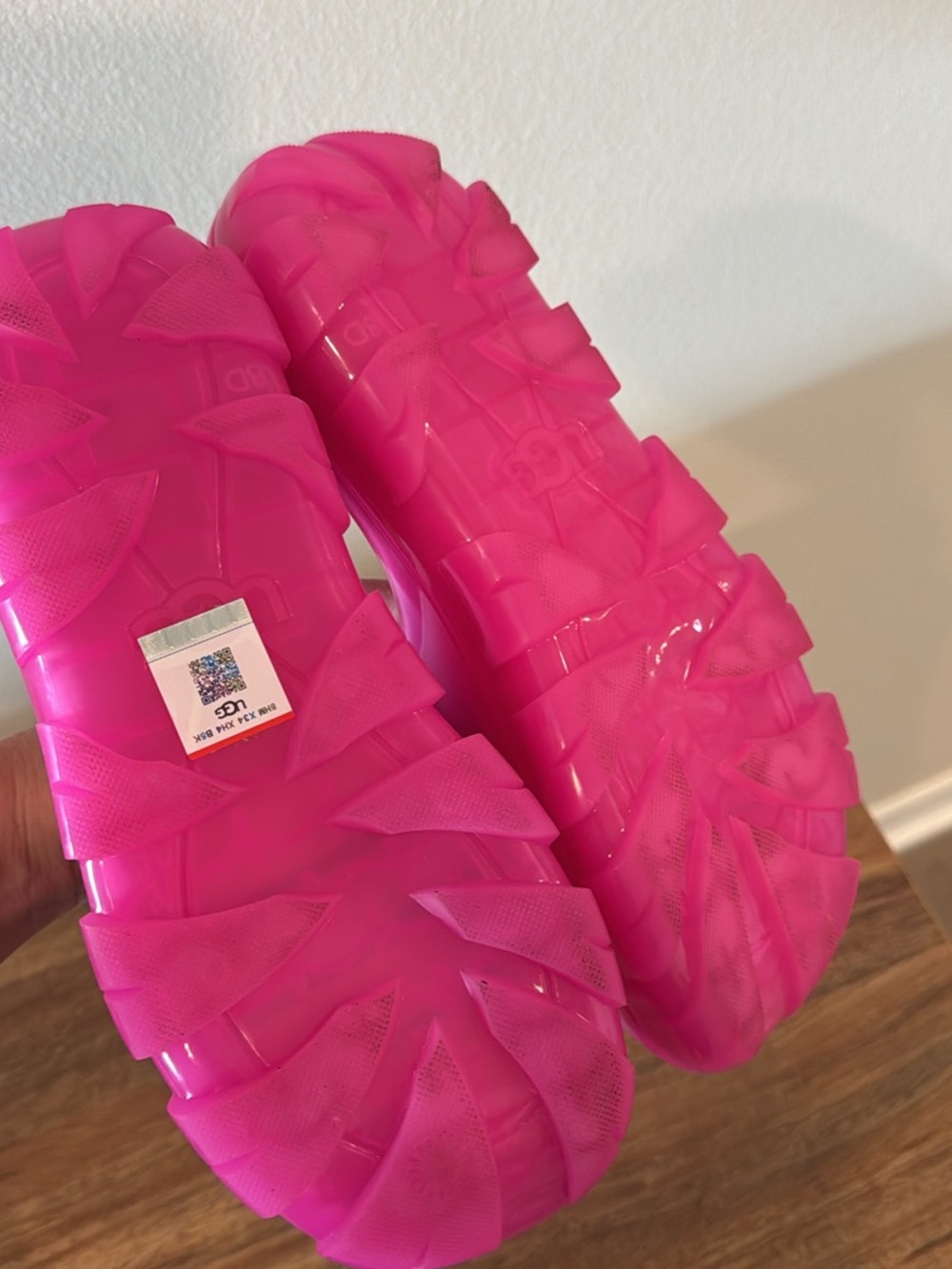 UGG Hot Pink Logo Jelly Slide Sandals - Picture 4 of 4